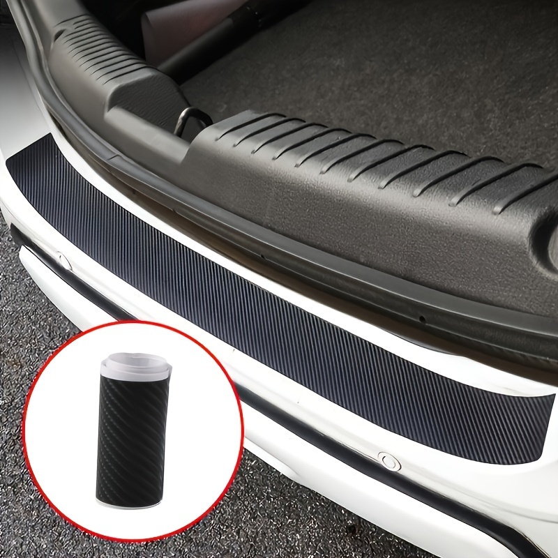 Protecteur de pare-chocs arrière de voiture, autocollant anti-rayures en  fibre de carbone pour protéger le bord de la porte de la voiture, garniture  d'entrée de porte de seuil de coffre
