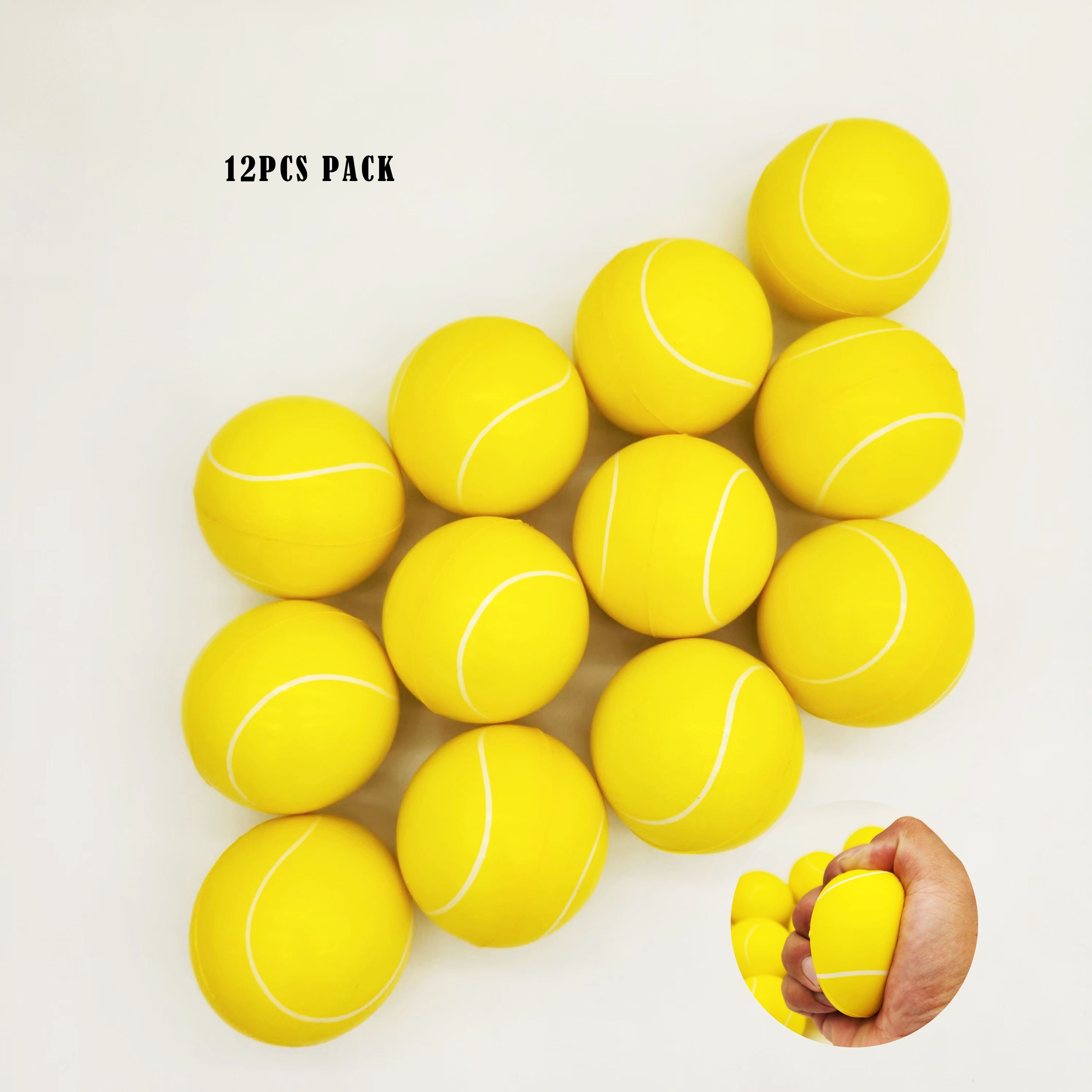 

12pcs 6.3cm/7.6cm Pu Sponge Ball, Foam Ball, Mini Baseball, Creative Fun Toys, Stretch Ball, Vent Cushioning Ball, Pet Interactive Ball