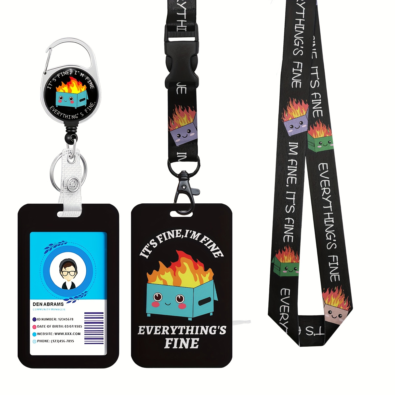 Cute Lanyard id Holder Durable Retractable Lanyards for ID Badges