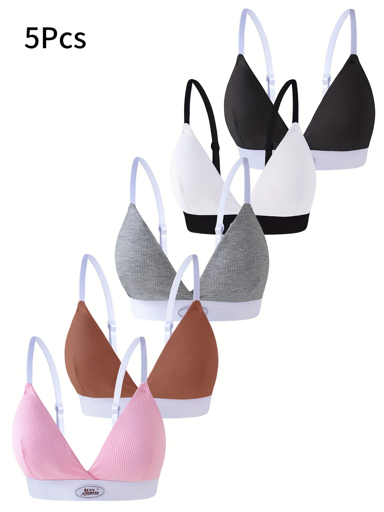 Bras for Women Underwire No Padding - Teenage Girls' Small Vests for  Primary School Students Comfortable Breather Everyday Wear Bras(2-Packs) 