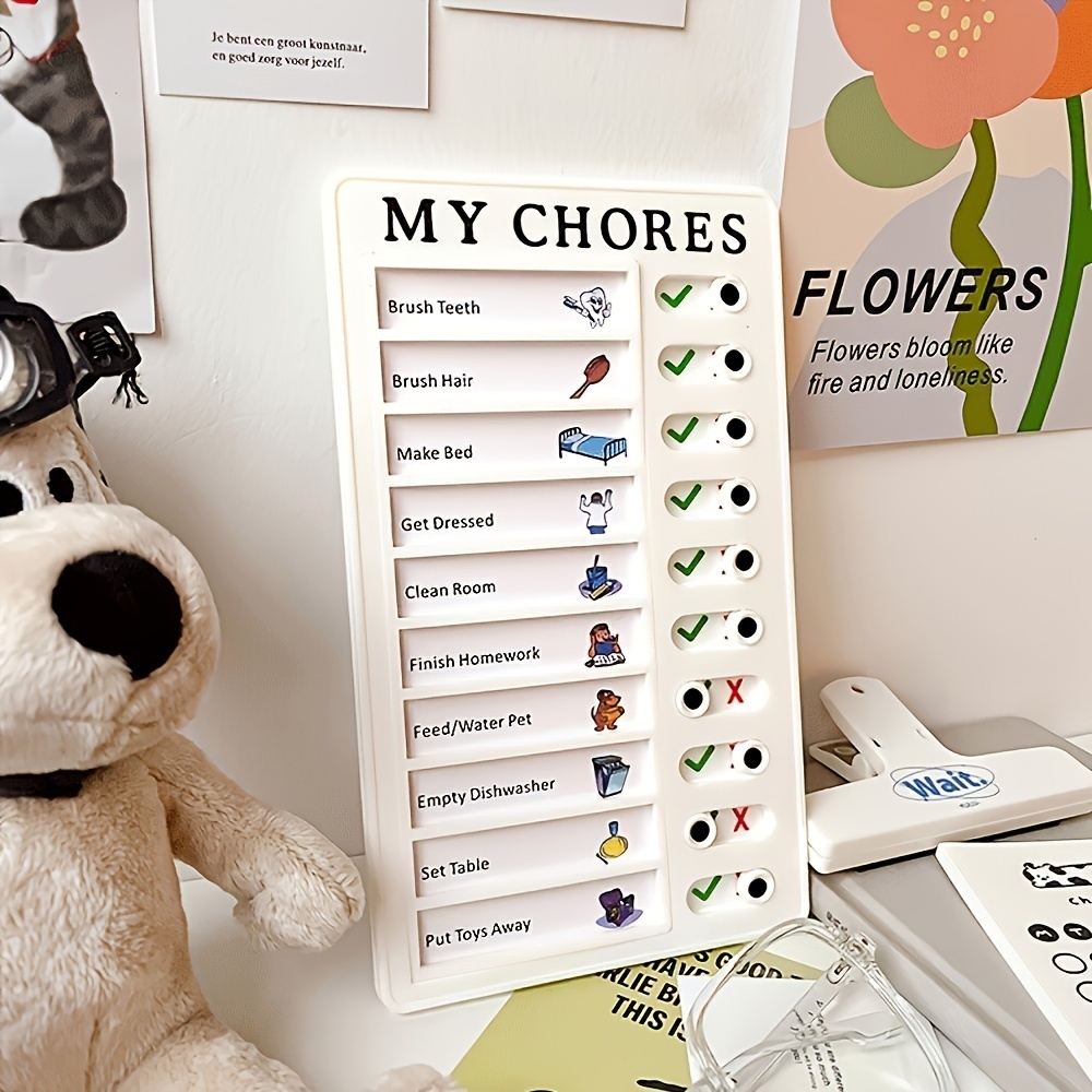 2pcs Checklist Board, Daily Schedule to Do List Board Plastic Chore Chart  Memo Checklist Boards with Slider Portable to Do List with 6pcs Cardstocks