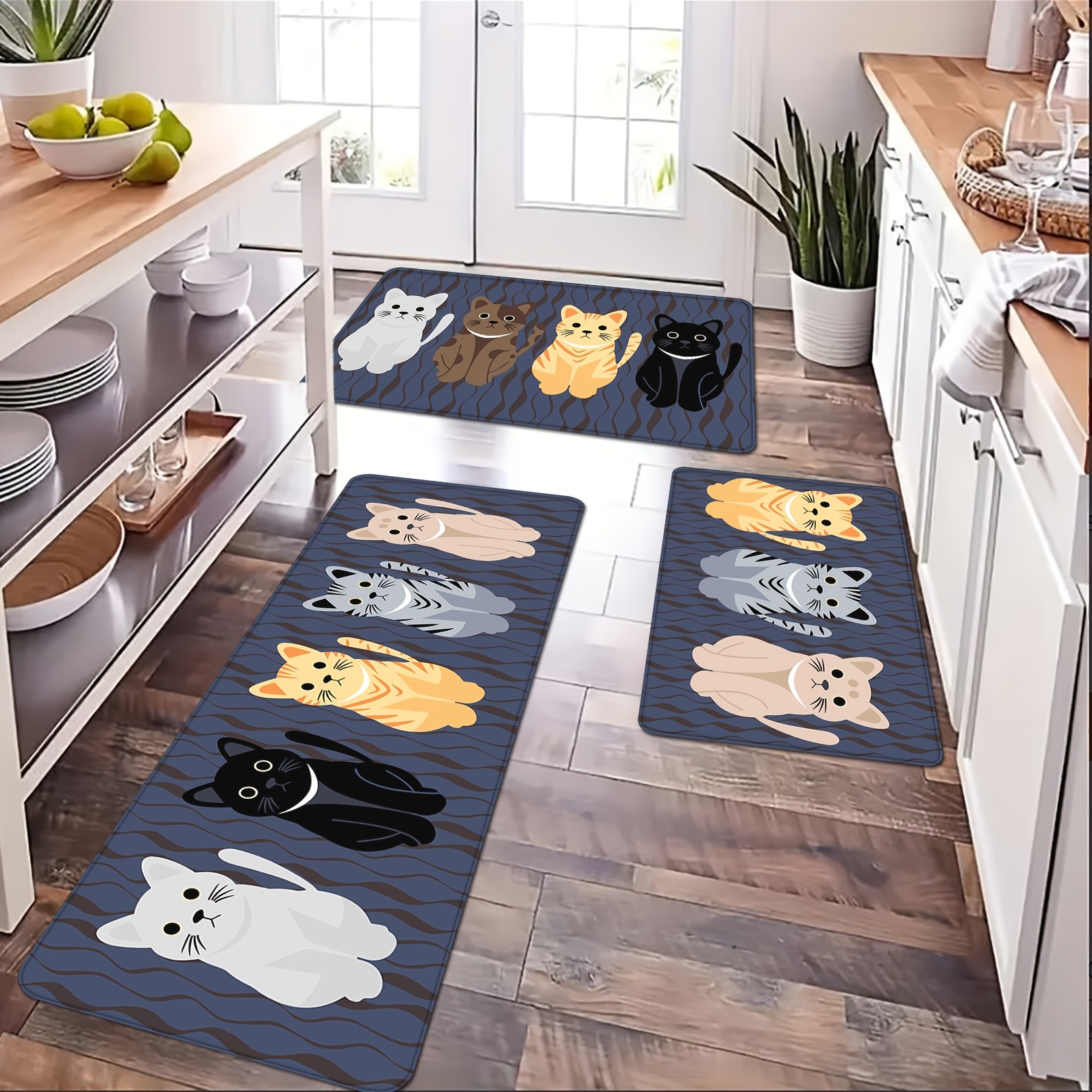 COCO Art Mat, Pet Feeding/play Vinyl Protective Mat, Cat Design, Waterproof Floor  Mat, Vinyl Area Rug, Home Ideas, Bathroom, Kitchen 