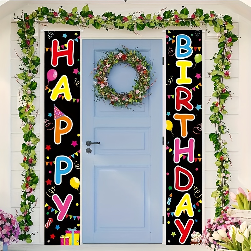 1 Coppia Decorazioni Banner Porta Compleanno Happy Birthday - Temu