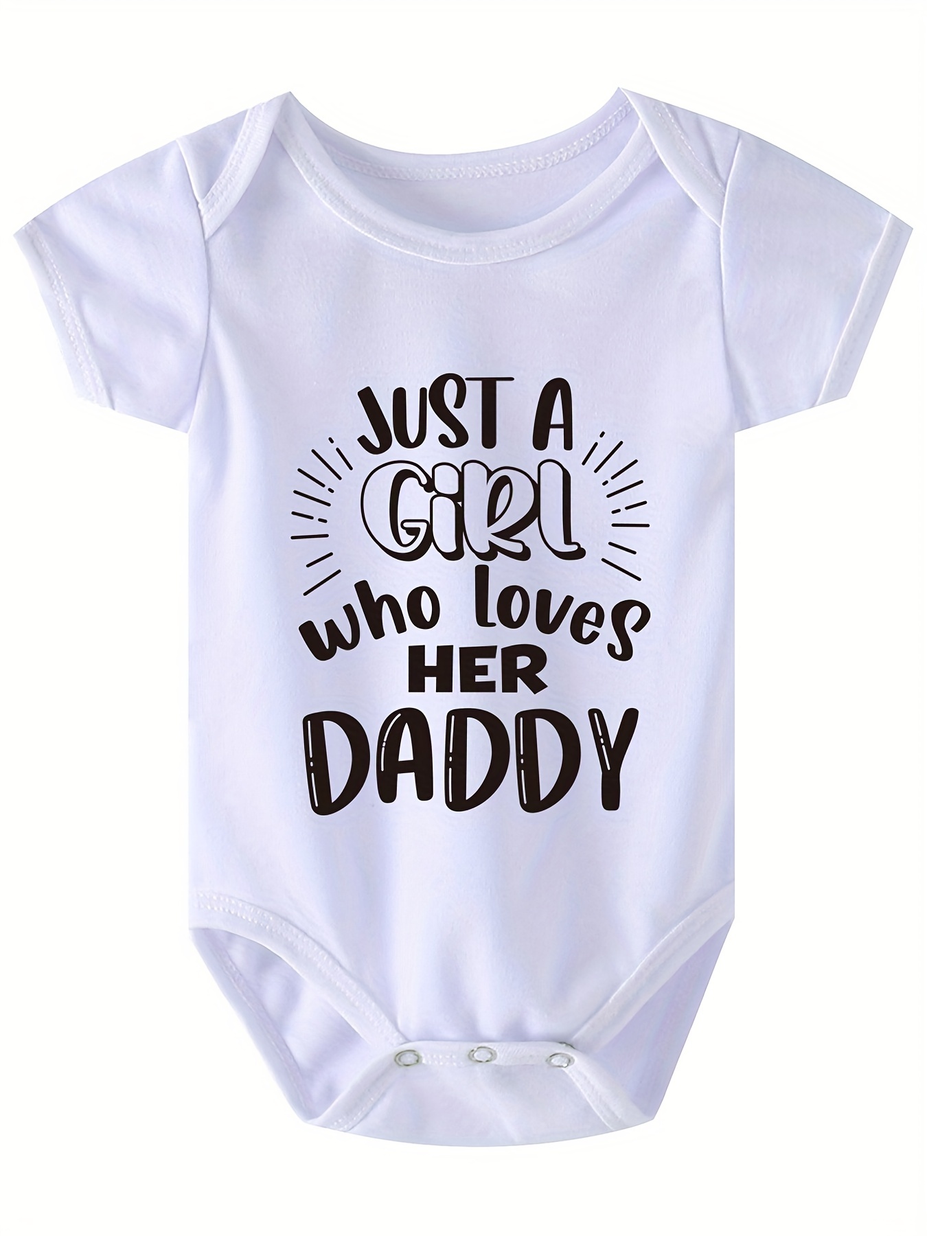 Baby Girls Casual 's Got Daddy's Money Short Sleeve Round - Temu Canada