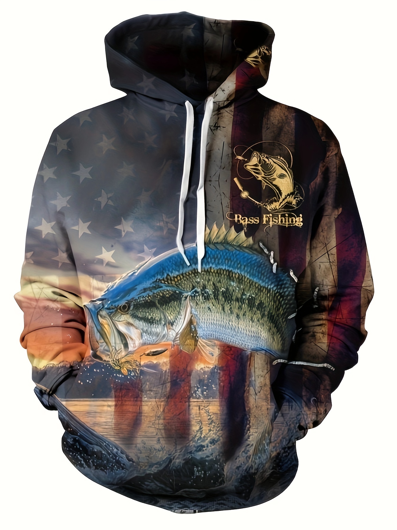 Fishing Girl Print Hoodies Men Graphic Sweatshirt Kangaroo - Temu