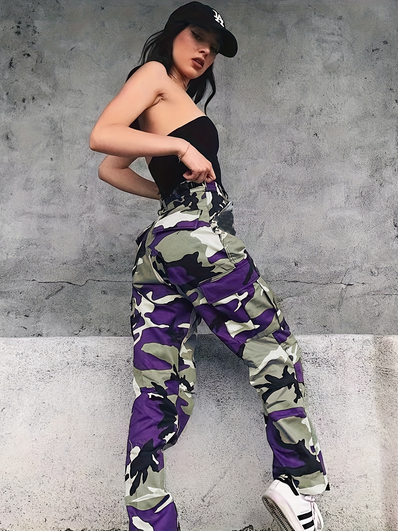 Camouflage Print Cargo Pants, Casual Jogger Pants With Pockets, Women's  Clothing