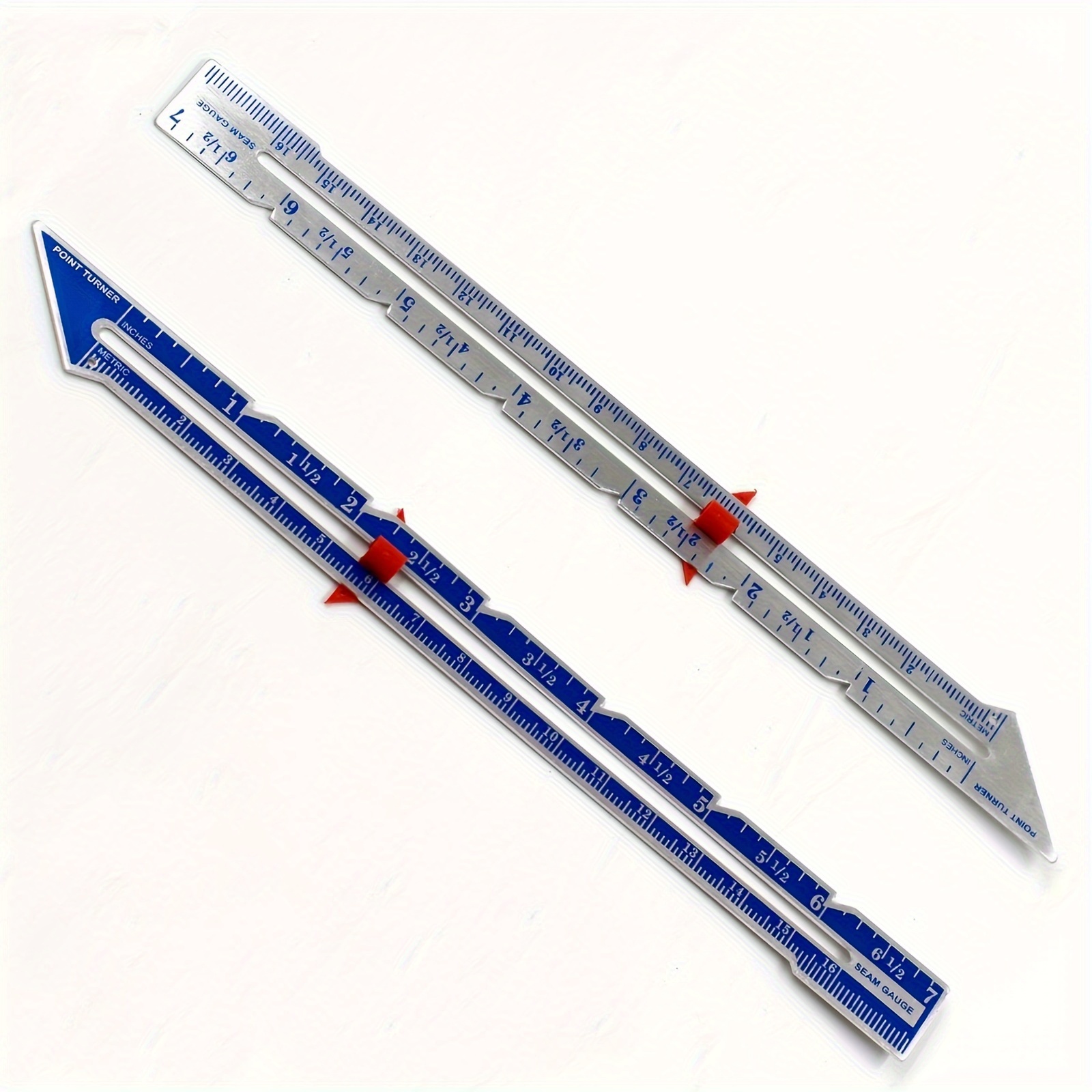 2pcs Sewing Gauge Sewing Measuring Tool 5-in-1 Sliding Gauge Measuring  Sewing Ruler Tool