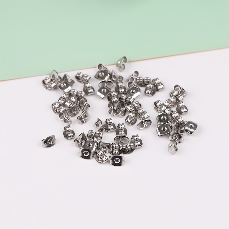 100pcs/Lot High Quality Stainless Steel Gold Plated Earring Back