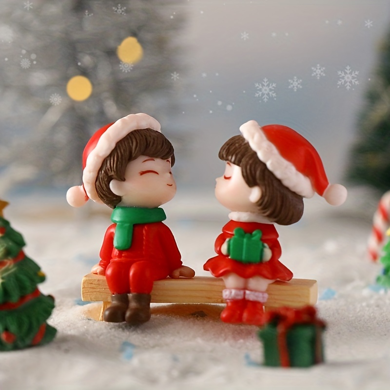 Christmas Couple Table Top Decoration, Home Decoration, Can Do Car Interior  Decoration,student Couple Gifts,mini Christmas Couple Figurine Doll Diy  Ornament Toy Lovers Statue - Temu