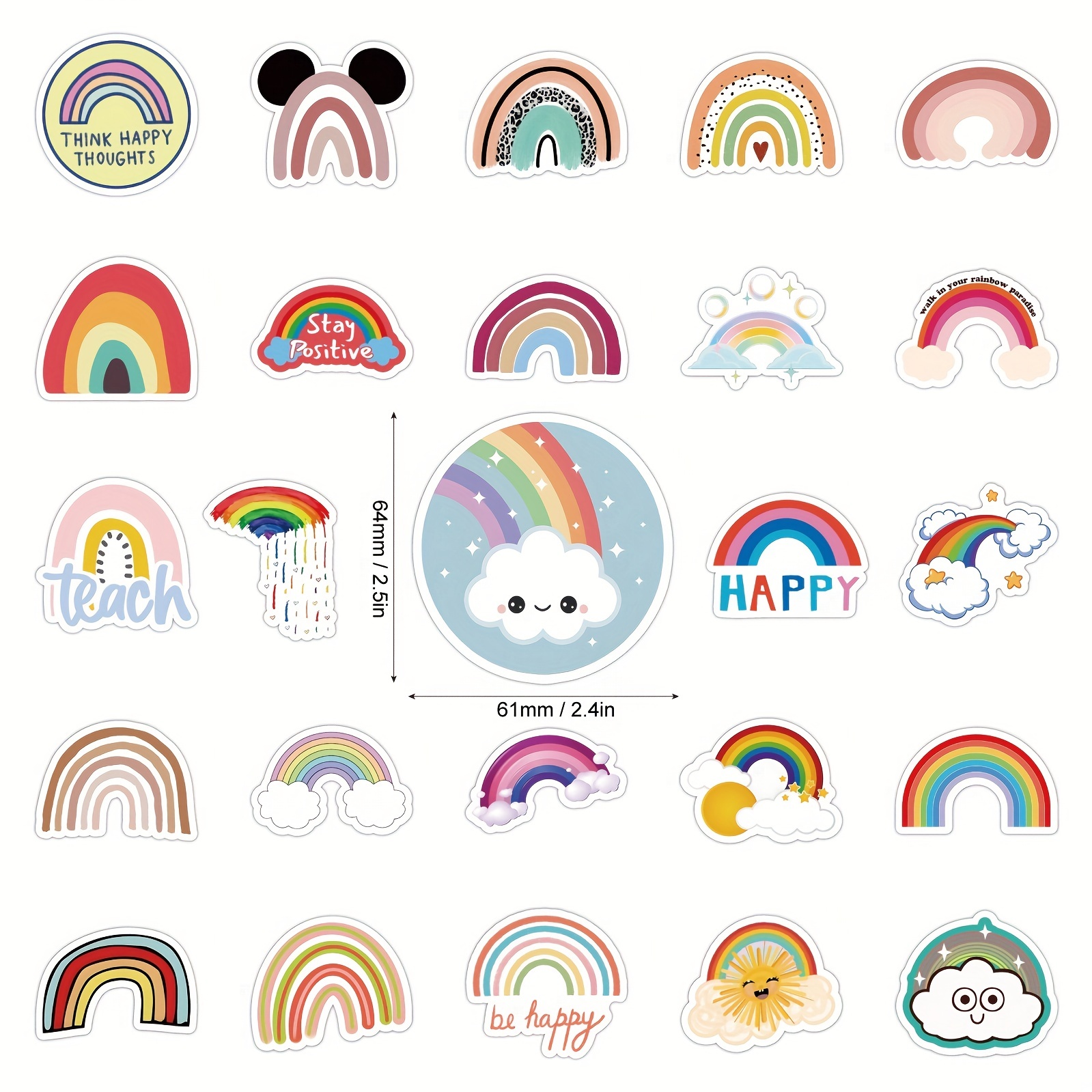 Rainbow Stickers colorful Rainbow Decal water Bottle - Temu