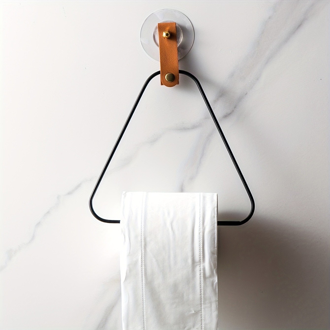 1pc Iron Paper Towel Holder, Creative Triangle Hanging Paper Towel