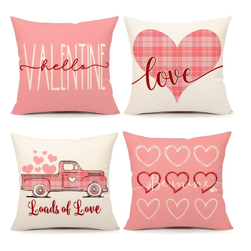 Valentines Day Pillow Covers Love Heart Valentines Day Throw - Temu