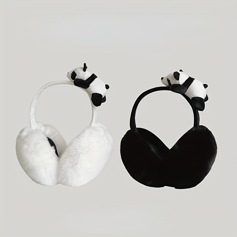 SJTJSPX Cache-oreilles pour enfant - Chaud - Motif panda - Réglable - Épais  - Protection d'oreille pour fille et garçon - Accessoire d'hiver pour ski
