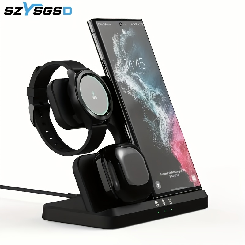 Wireless Charger for Samsung, 3 in 1 Fast Wireless Charging Station for  Samsung Galaxy S22/S21/S20/Note 20 Series, Mag-Safe Charging Stand/Dock for