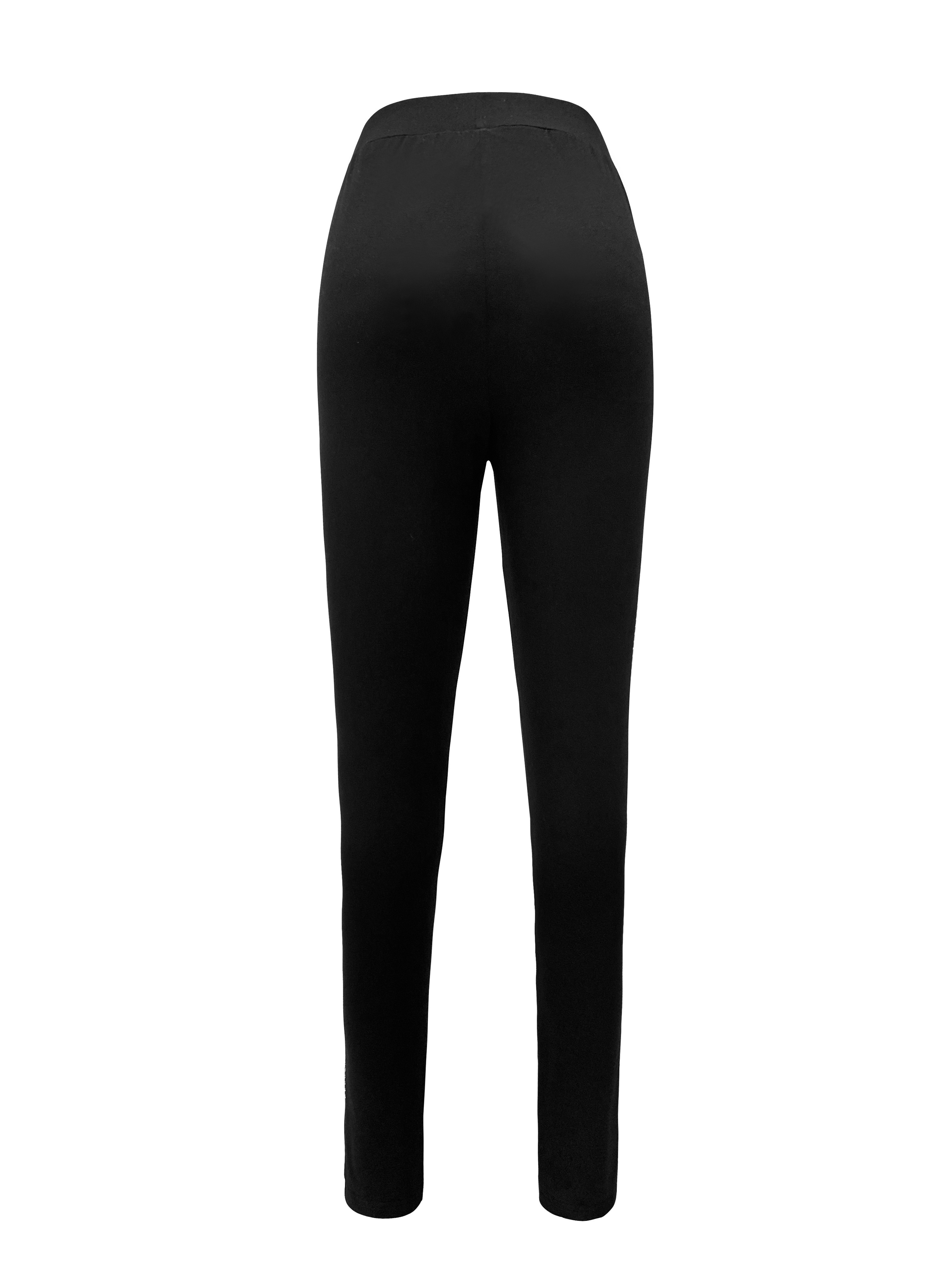 Rhinestone-detail leggings - Black - Ladies