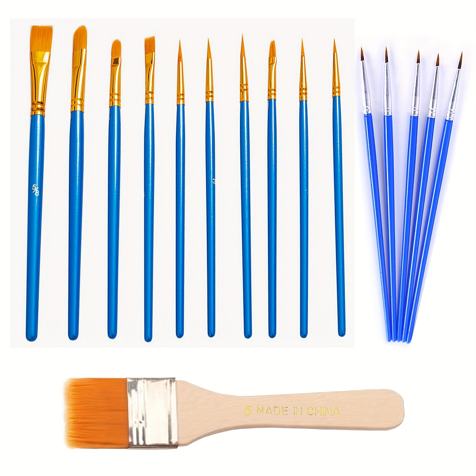 Flat Art Paintbrush Set Anti shedding Synthetic Nylon wide - Temu
