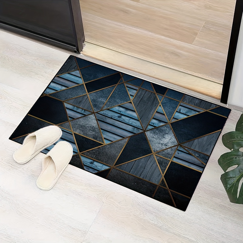 Geometric Door Mat Non-slip Floor Mats Indoor Outdoor Modern Entrance  Carpet Home Decor Blue/brown - Temu