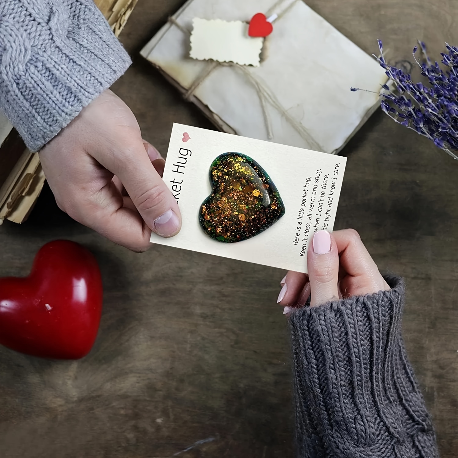 1 Pezzo, Gettone Cuore Abbraccio Tascabile Con Biglietto Di Auguri Per  Relazioni A Lunga Distanza - Biglietti Abbraccio Tascabili Regali -  Abbraccio Mi Manchi Compleanno Matrimonio San , Souvenir Relazioni A Lunga