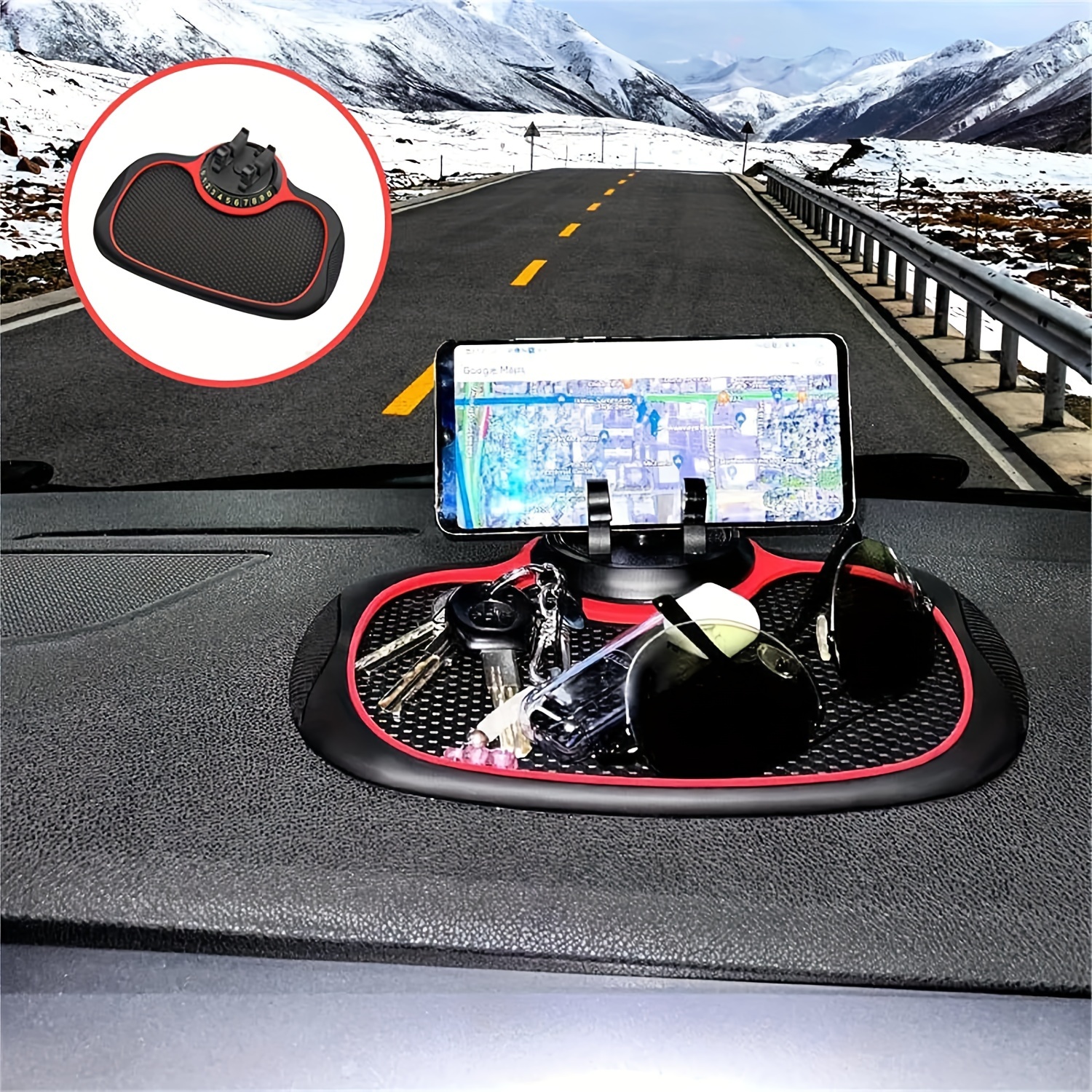 Car Dashboard Organizer Universal Wireless Charging Multifunctional Anti-Slip  Mat Phone Mount Non Slip Mat Interior Accessories - AliExpress