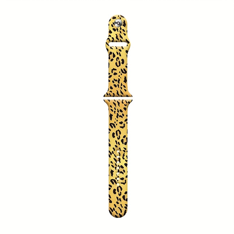 Leopard Print Engraved Watch Strap Compatible with Apple Watch