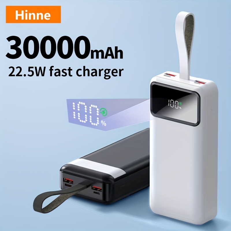 Hinne 30000mah Portable Power Bank Mobile Phone Battery Pack - Temu