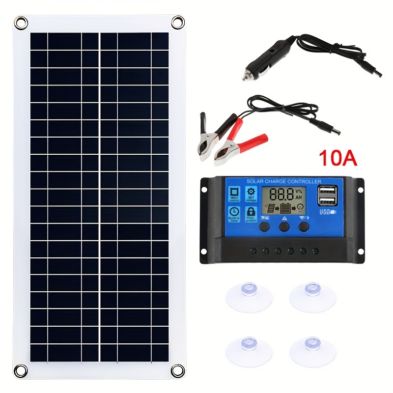 1pza Kit Paneles Solares 80w 5v 12v 18v Usb Controlador - Temu