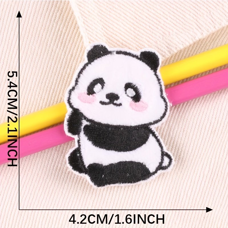 2pcs Small Animal Embroidered Applique Badge Giant Panda Embroidery Patches  DIY Back Glue Patch Iron On Patches For Jackets, Sew On Patches For Clothi