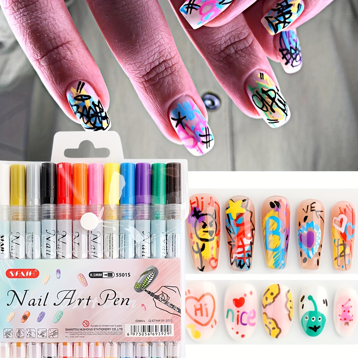 Nail Art Design Tools, 5pcs Nail Dotting Pen Tool Nail Art Tip Dot Paint  Manicure kit