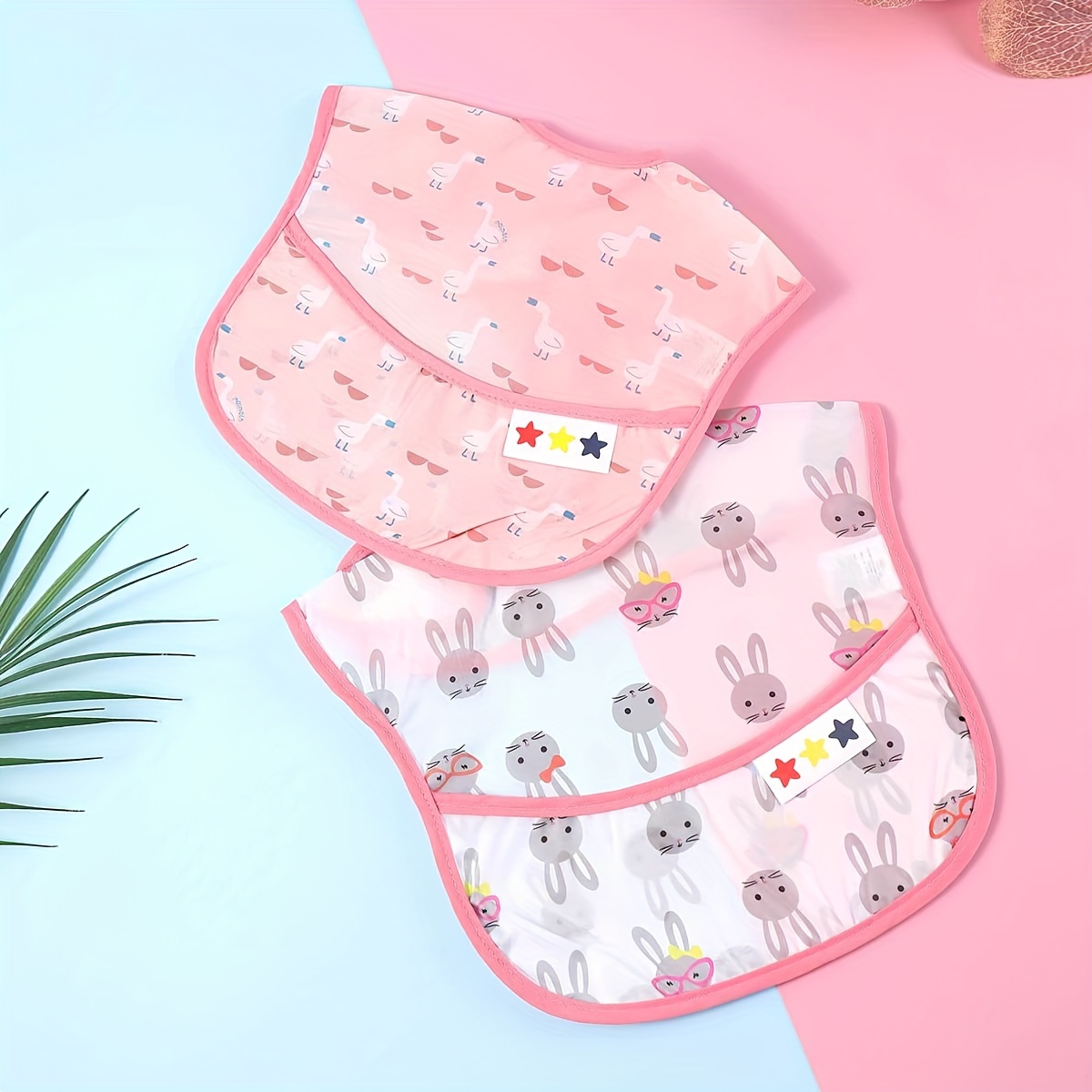 LOLIPPYY Wasserdichte Lätzchen Überkleidung - Rosa Babylätzchen Für Mahlzeiten