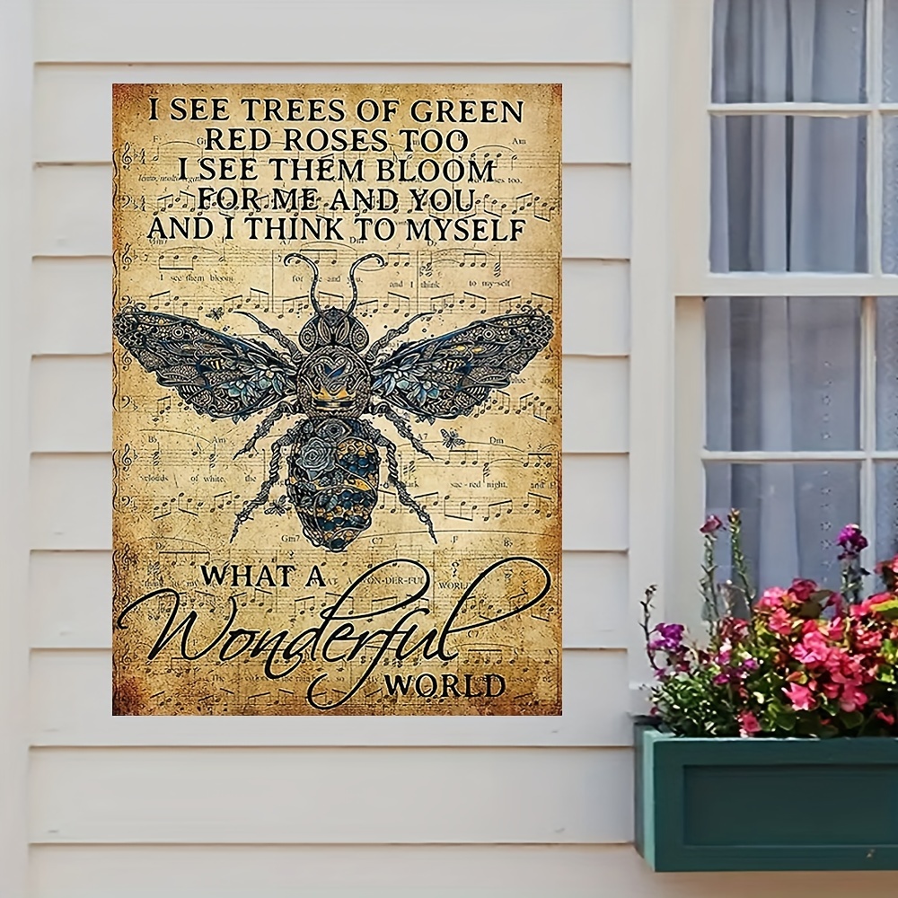 Rustic Bee Wall Art Farmhouse Honey Decor Canvas Prints Painting