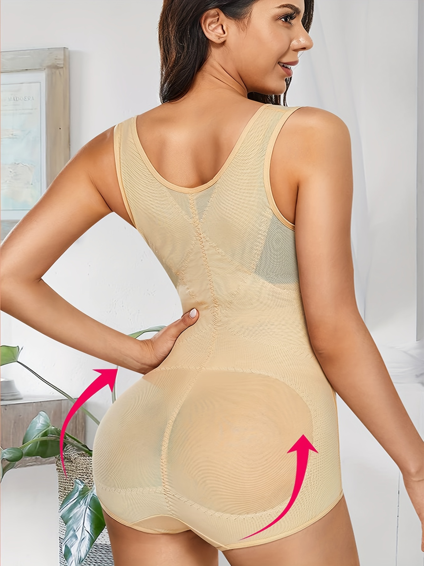 ZOPEUSI Bodysuit Shapewear for Women - Tummy Control, Slimming Body Shaper  with V Neck, Built-in Bra, and Butt Lifter