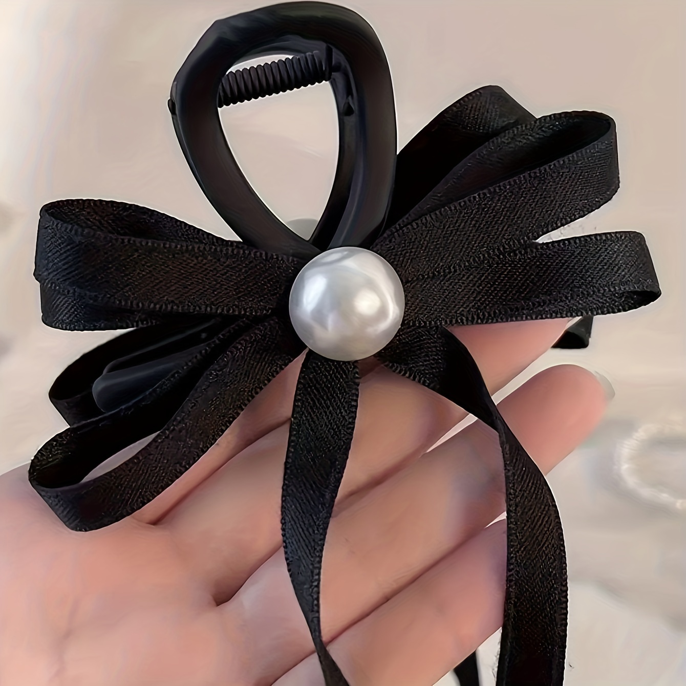 Elegant Bowknot Decor Hair Claw Clip Large Hair Grab Clip - Temu