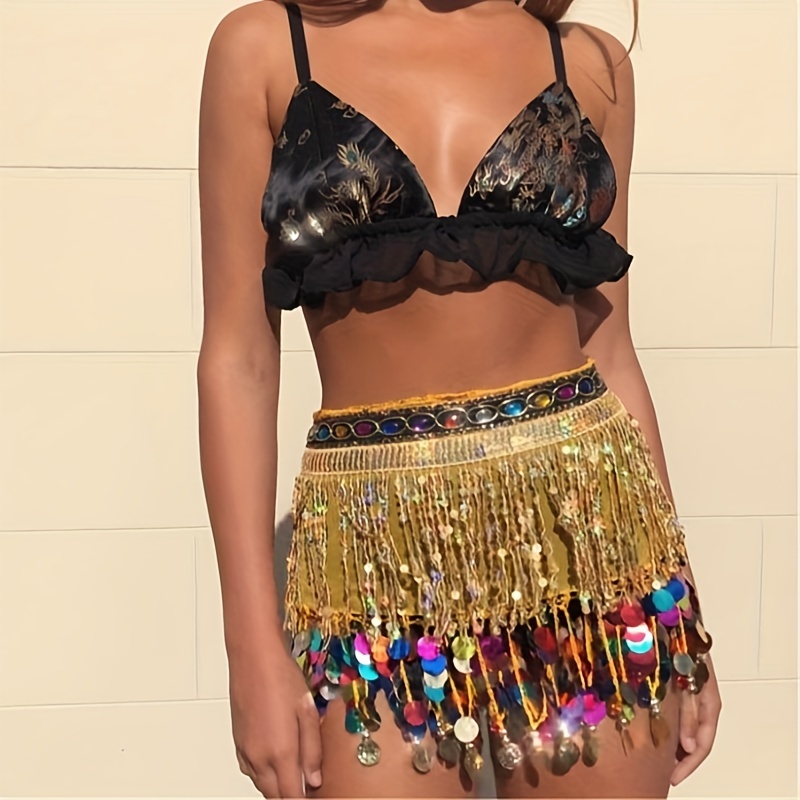  Belly Dance Sets Hip Scarf Wrap Belt Outfit Beaded Bra