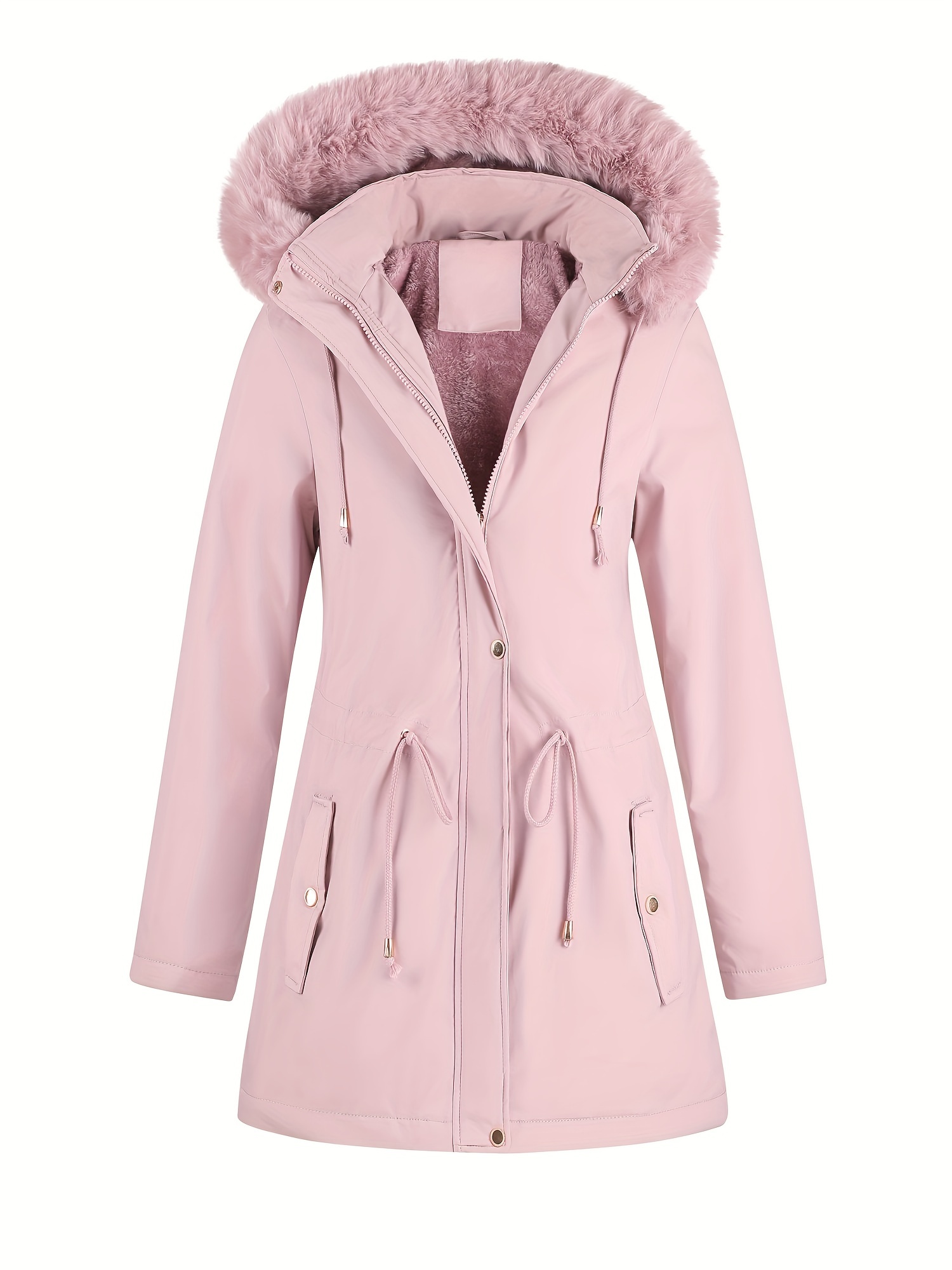Beautiful 2021 Women Winter Jackets Coats 4Hooded Parkas Femmino Warm  Outwear Faux Fur Collar Female Jacket -SKD001FFJ