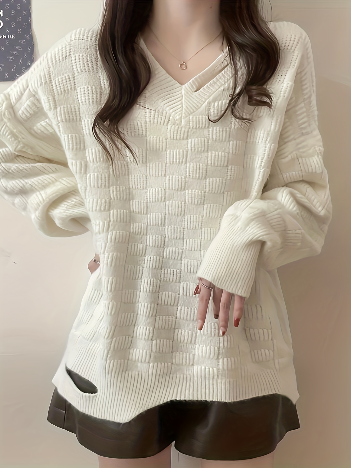 Brown Bare Back Sweater Vintage Shoulder Boat Neck Knit - Temu