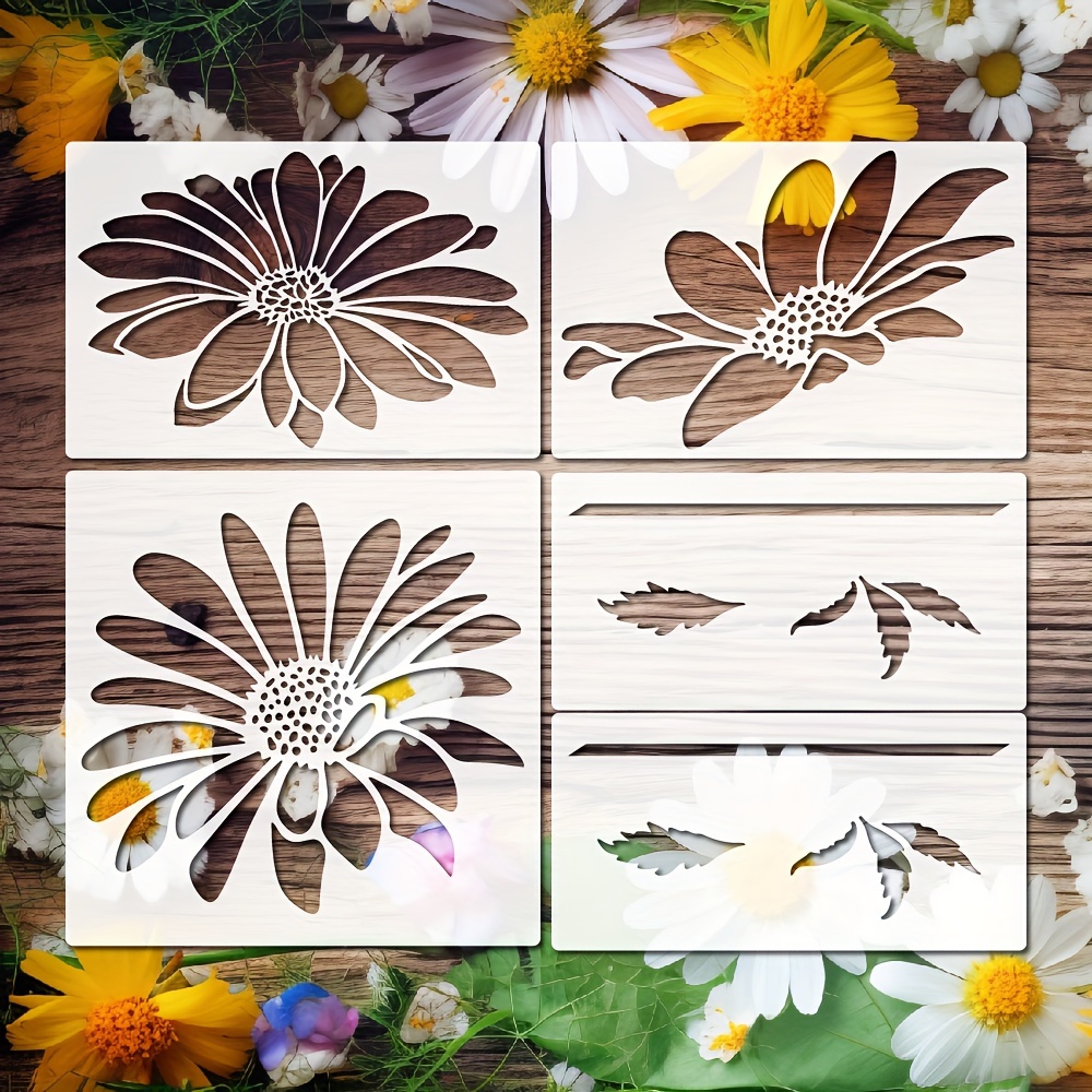 Plantillas circulares con diseño de flores (plástico de 10 mil) |  Plantillas decorativas para pintar en madera, pared, azulejos, lienzo,  papel, tela