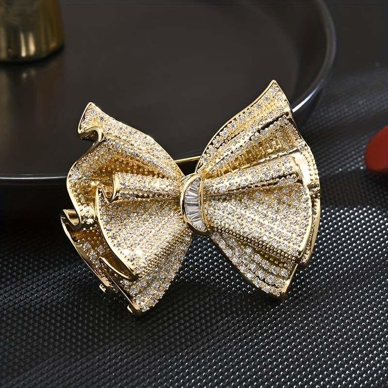  Elegant Gold Color Bow Tie Brooch Lapel Pin For Women Simple  Dress Coat Cardigan Wedding Jewelry Gifts: Clothing, Shoes & Jewelry