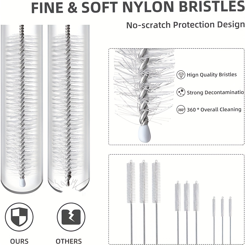 Straw Brush Nylon Pipe Tube Cleaner Stainless Steel Straws - Temu