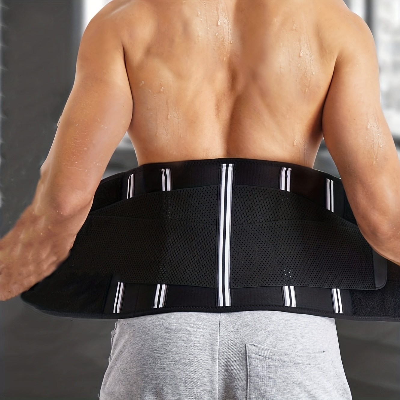 Black Neoprene Sweat Workout Abdomen Belt Adjustable - Temu