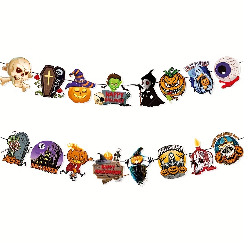 1pcs Ghosts Witches Cartoon Deorative Straw Toppers Pattern Bar