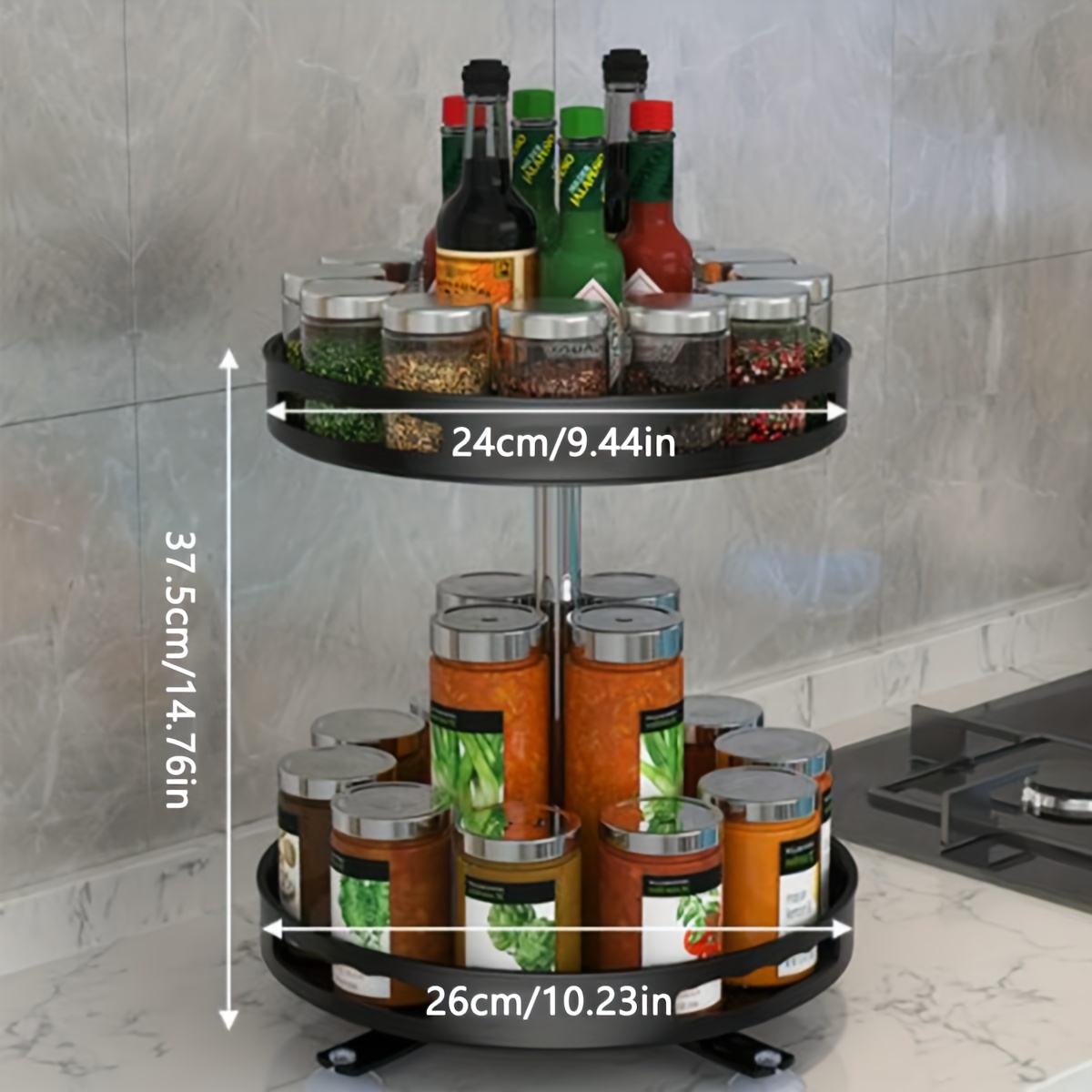 Bandeja giratoria multifunción organizador de cocina almacenamiento de  cosméticos con base antideslizante, bandeja giratoria perezosa de 360°,  para cocina baño (blanco-1PCS) brillar Electrónica