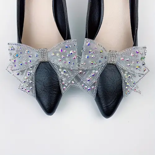  Silver Color Rhinestone Shoe Clips (2 pcs), Clips for