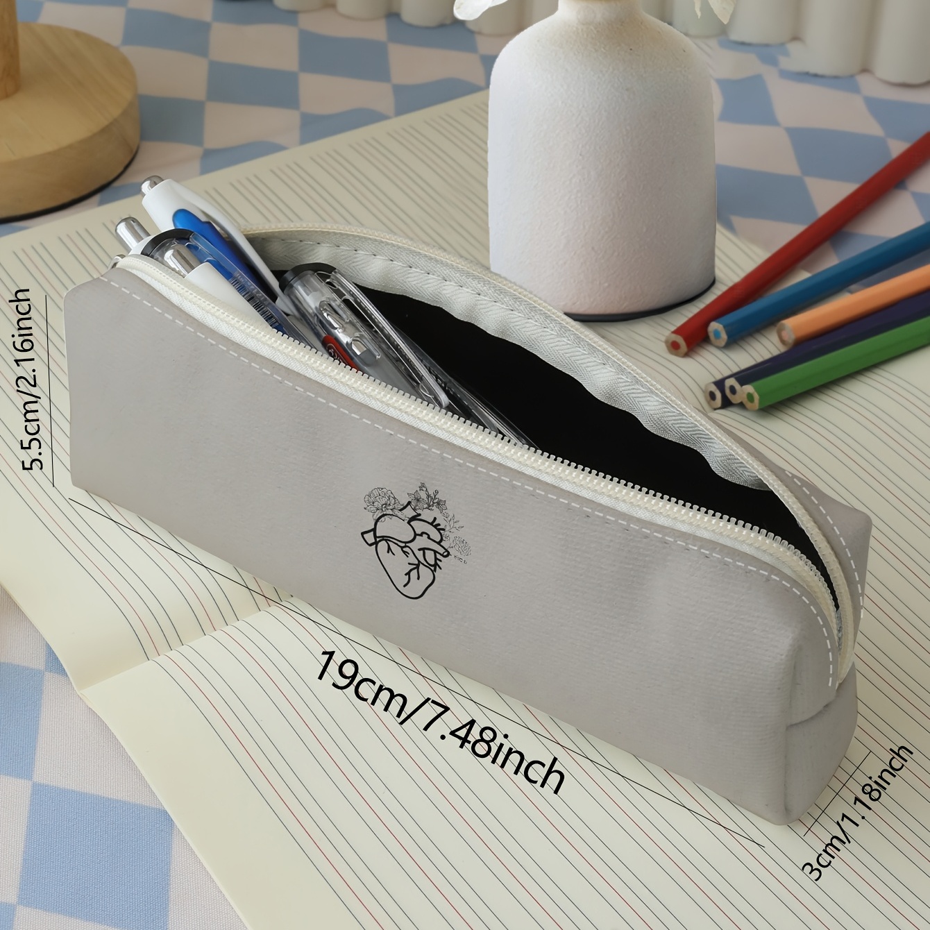 Large Capacity Pencil Case Stationery Simple Pen Case Zipper - Temu