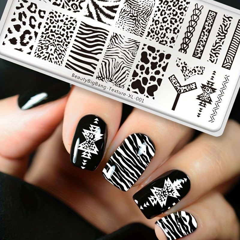 Beautybigbang Leopard Print Nail Stamping Plates Natural - Temu