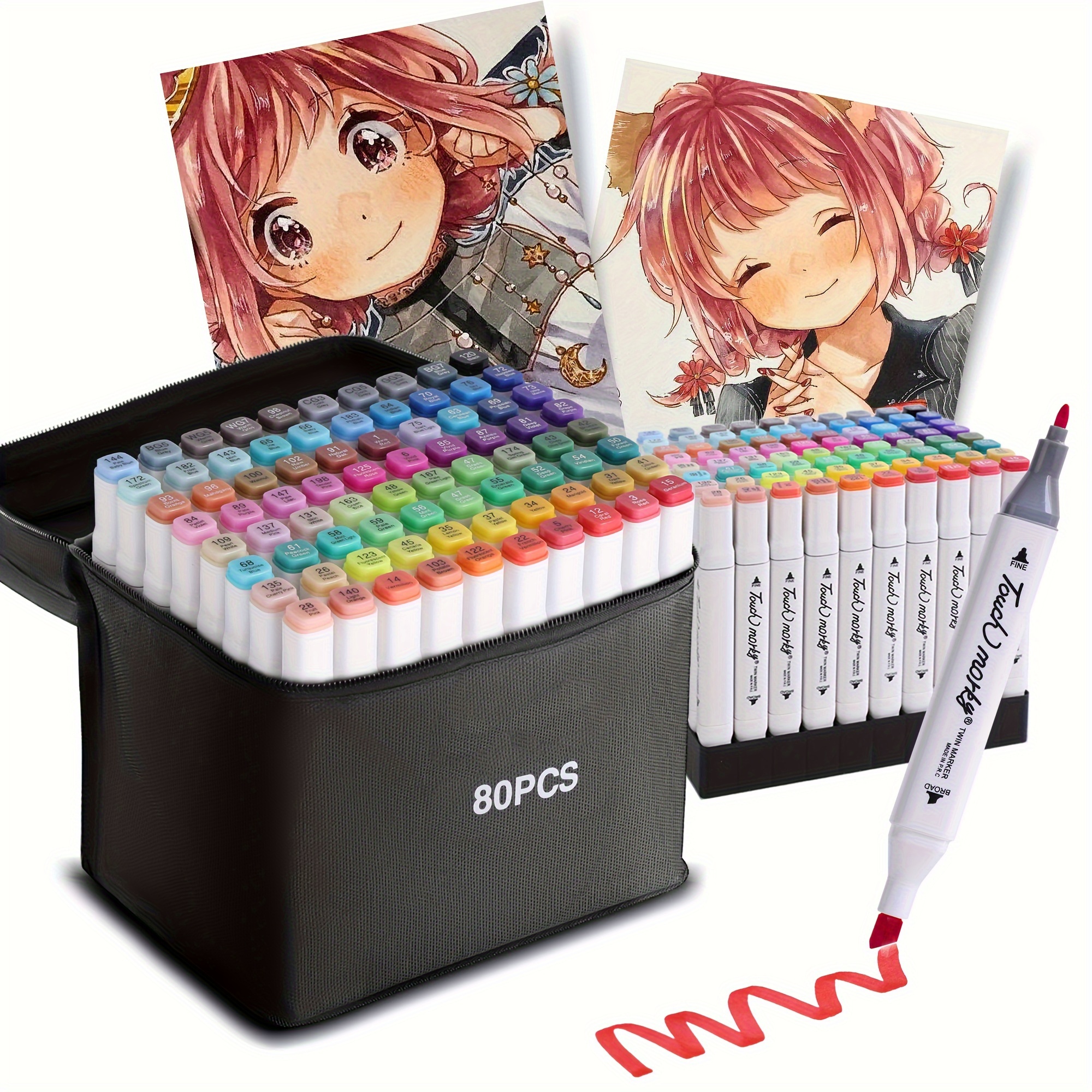 Rotuladores de doble punta con Alcohol para niños y adultos, marcadores de  arte permanente para colorear, ilustraciones y bocetos, marcadores de  Manga, 12-168 colores
