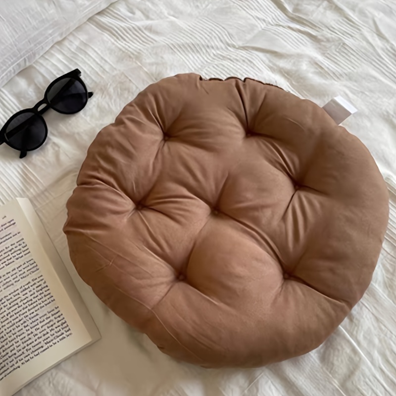Simple Solid Color Round Cushion, Morandi Color Seat Pad, Bench Cushion For Long Sitting, Student Office Dormitory Back Cushion