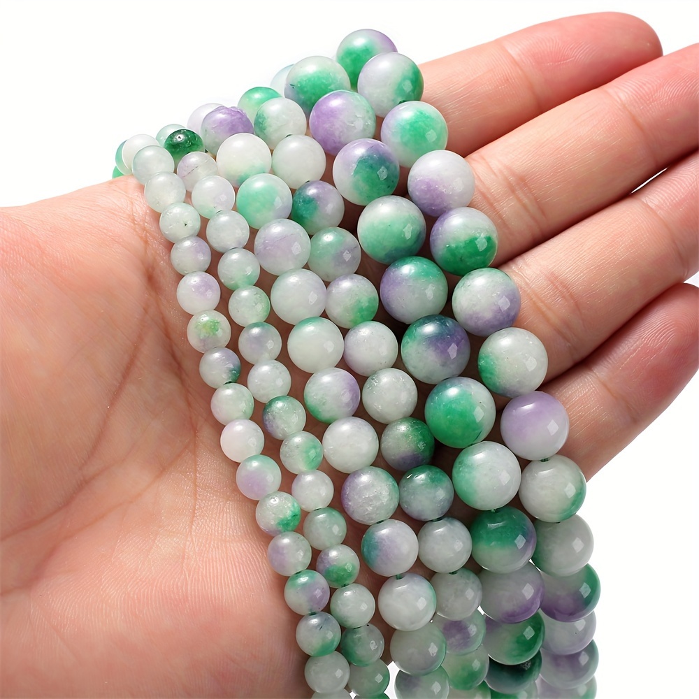 Loose Spacer Flat Round Stone Beads For Jewelry Making Diy - Temu