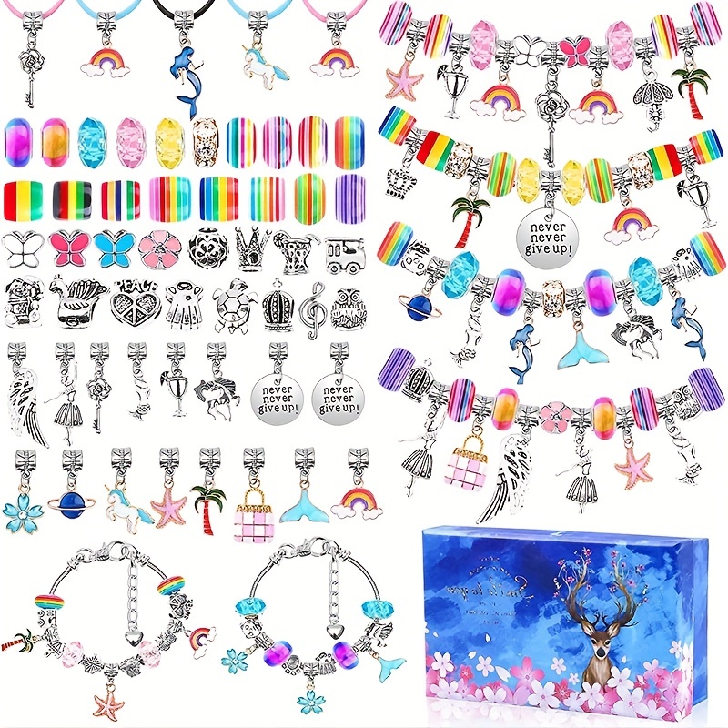 Kit De Fabrication De Bracelet De Perles Diy Pour Enfants Comprenant Des  Perles, Une Ficelle Et Un Jeu De Jouets, Convient Aux Filles De 6 À 10 Ans,  Parfait Pour Les Cadeaux