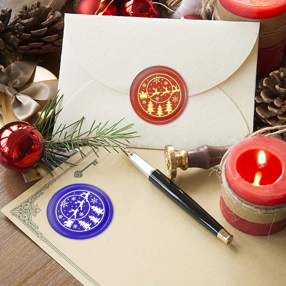 1PC Christmas Wax Seal Stamp Santa Claus Sealing Wax Stamps 30mm Retro  Removable Wood Handle for Invitations 