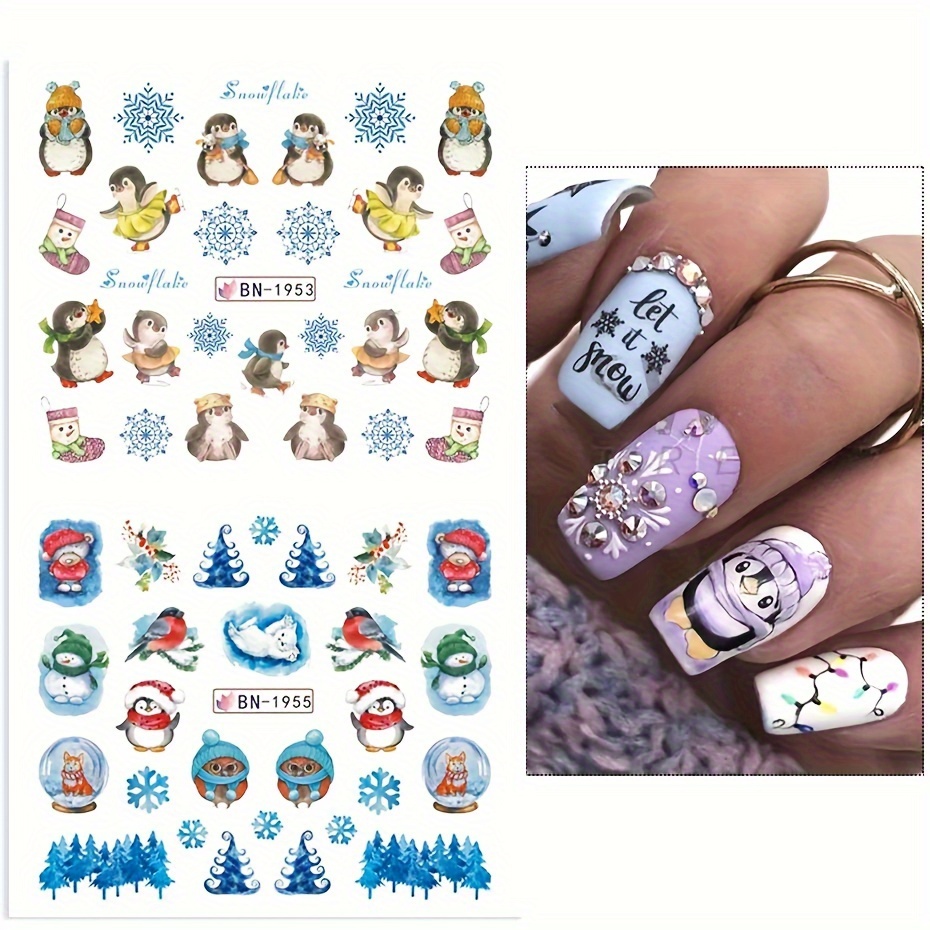 Cute Animation Nail Stickers Set Plastic Nail Decals Perfect - Temu